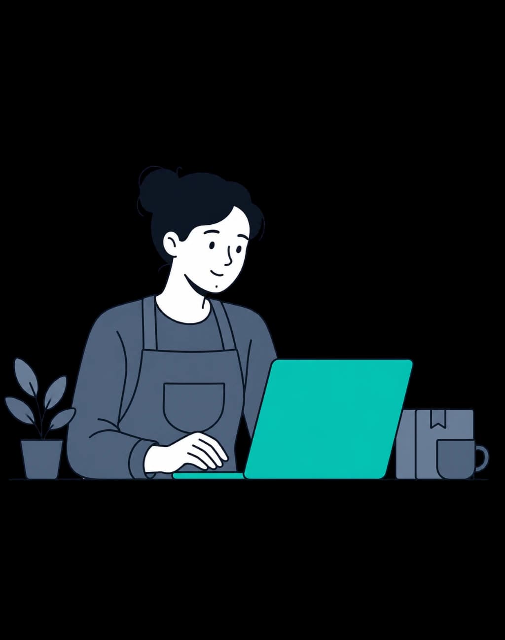 A business owner reviewing their new landing page